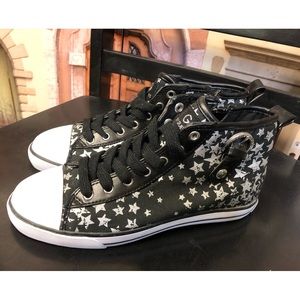 G by Guess Stars and Buckle Snap Hightop Sneakers